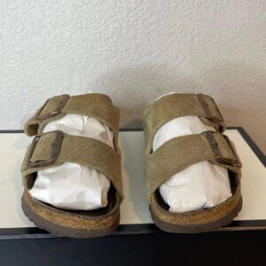 Birkenstock Arizona Beige Suede Sandals Slide Slip On Women's Size 36 EU/5 US